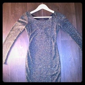 Wet Seal Black/Silver Sparkle Dress